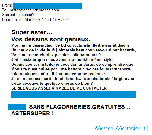 courrier des internautes au sujet de mes dessins 1