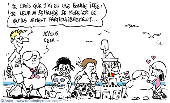 Dessin sur l'animation des activités de plage