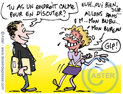 Dessin visite en magasin :  accueil