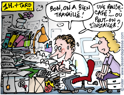 Dessin visite en magasin :  travail