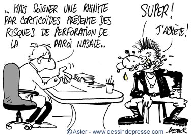 dessin sur l'allergie : corticoïdes