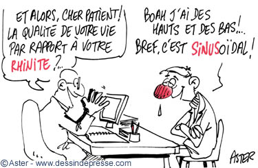 dessin sur l'allergie : sinus