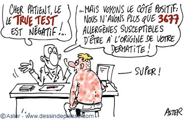 dessin sur l'allergie : true test