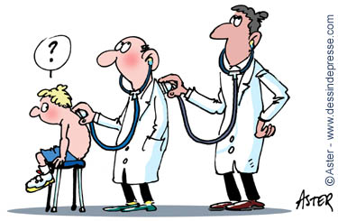 dessin sur l'allergie :  auto auscultation